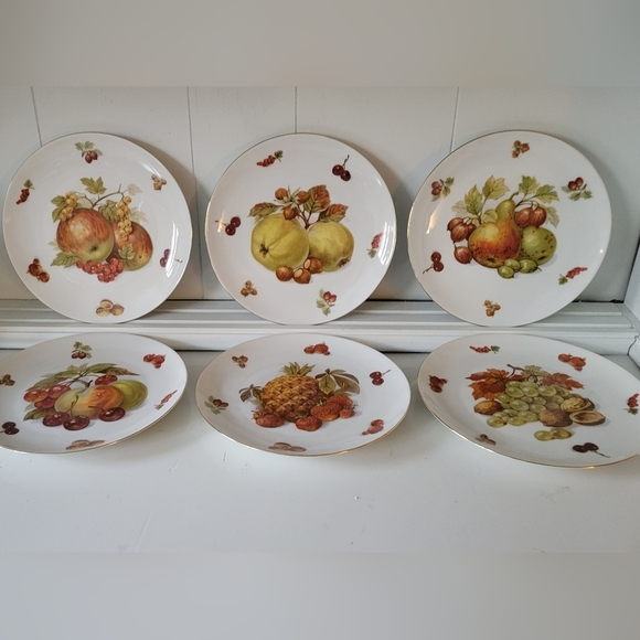 Bavaria-Fruit Design Salad Plates- Set 6 - Picture 1 of 9